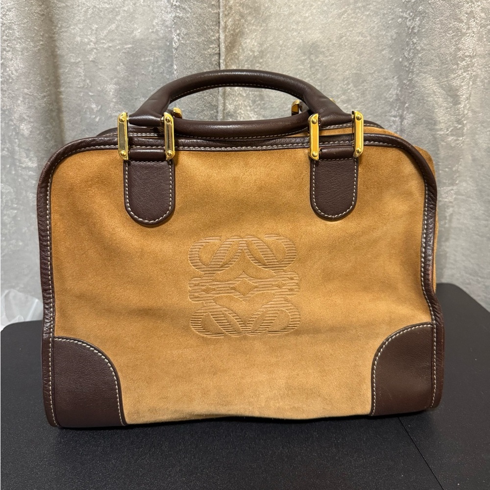 LOEWE Suede Calfskin Amazona in Brown